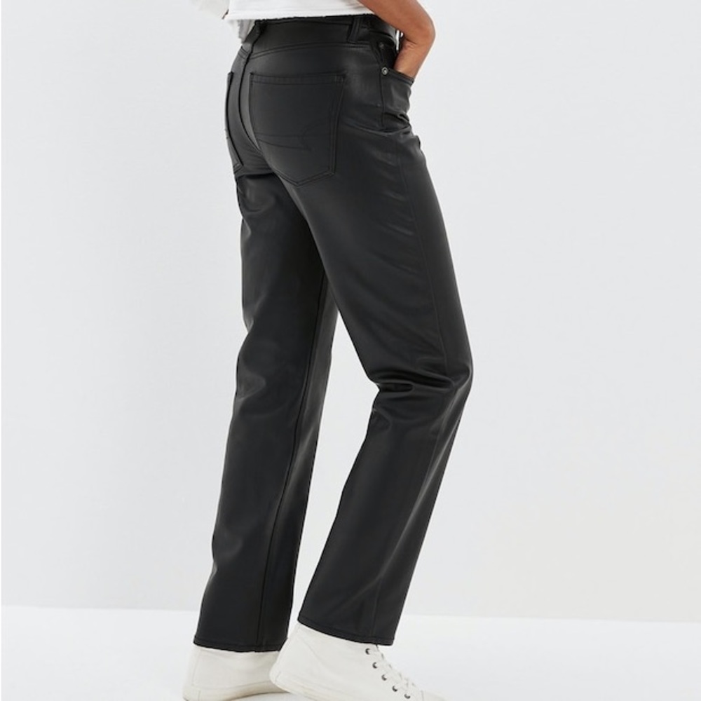 American Eagle 90s Straight TALL faux leather pleather pants